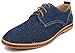 Kunsto Men's Leather Oxfords Dress Shoes Lace up Breathable Upper