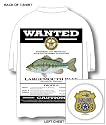 SLAM GEAR LARGEMOUTH BASS WANTED - POCKET T SHIRT WHITE