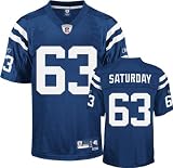 Jeff Saturday Blue Reebok NFL Premier Indianapolis Colts Jersey - Large