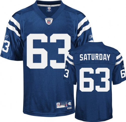 Jeff Saturday Blue Reebok NFL Premier Indianapolis Colts Jersey - Medium