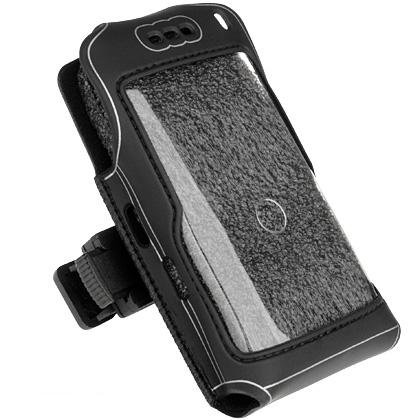 PCMICROSTORE Brand Rim BlackBerry 8800 8830 PDA Smart Phone Black Scuba Protective Case Cover with Removable Belt Clip