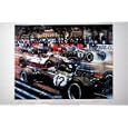 "1967 Monaco Start" Racing Print Autographed By John Surtees and Jack Brabham