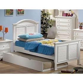 Pebble Beach Matte White Full Panel Bed by Coaster Furniture