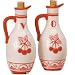 Kitchen & Housewares : Hand Painted Ceramic Cherry Oil & Vinegar Cruet Set