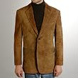 BGSD Men's Classic Two-Button Suede Leather Blazer - Regular