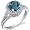 Majestic Sensation 1.50 Carats London Blue Topaz Ring in Sterling Silver Rhodium Finish Size 5