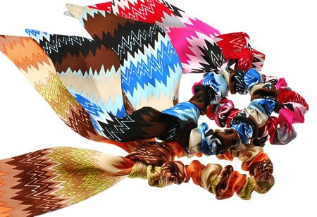 L. Erickson USA Sash Ponytail Holder - Sizzle 100% Silk Print