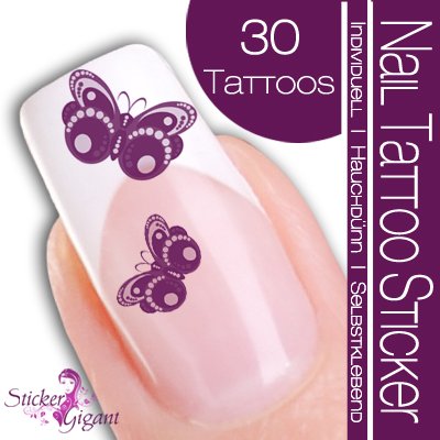 Nail Tattoo Sticker Schmetterling - beere Preisvergleich