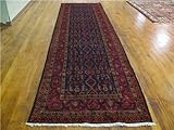 3'10 x 14'6 Navy Blue Persian Hand Knotted Wool Malayer Runner Rug