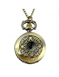 Youyoupifa Wholesale 5pcs/lot Stylish Retro Design Bronze Openwork Cover Half Hunter Design Quartz Pocket Watch NBW0PF7125-CO3