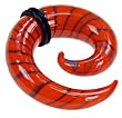SPIRAL GLASS PLUG WITH ORANGE AND GRAY 6g - Sold Individually