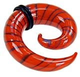 SPIRAL GLASS PLUG WITH ORANGE AND GRAY 10g - Sold Individually