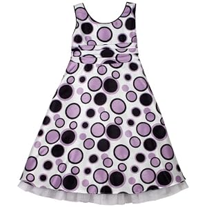Sweet Heart Rose Girls 2-6x Fashion Dot Dress With Black Piping