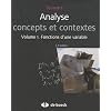 Analyse 1 concepts et contextes - fonctions d'une variable
