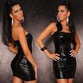 Bandeau Minikleid Kleid Leder-Latex-Look Gr. 34-38 verschiedene Farben