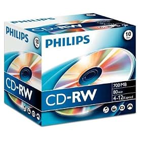 Philips 700MB/80-Min CD-RW Discs (10 Pack)