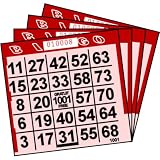 1 ON Red Tint Paper Bingo Cards (500 ct) (500 per package)