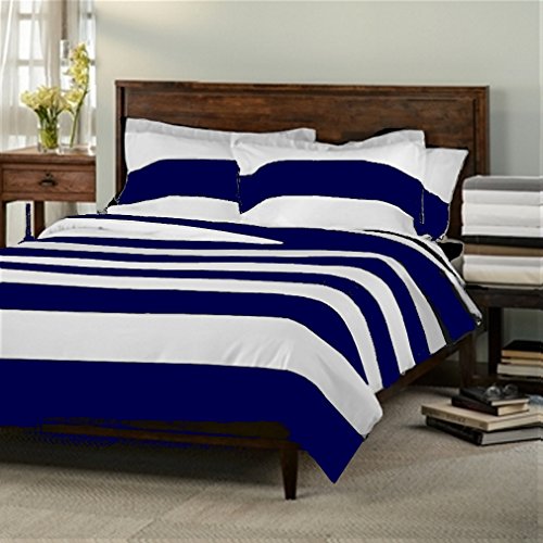 Navy Blue and White Striped Bedding the Versatile Bedroom Decor Option