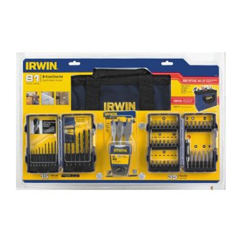 Irwin 81 Piece Premium Drill Bit Accessory Tool Kit with Bonus Carry Bag