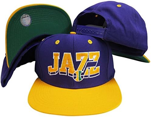 Utah Jazz Purple / Yellow Wave Two Tone Plastic Snapback Adjustable Cap