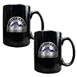 Colorado Rockies 2pc Black Ceramic Mug Set - Primary Logo MLB Baseball