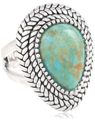 Barse "Sierra" Genuine Turquoise Teardrop Ring