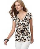 MICHAEL Michael Kors Top, Cap Sleeve Leopard Print Knit