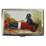 Limited Edition Violano Cigarette Money Case Dachshund Christmas