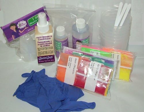 Beginner resin jewelry making kit with powder pigments