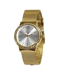 Kenneth Cole New York KCW4017 Womens Analog Round Watch Gold-Tone Stainless Steel Mesh Bracelet