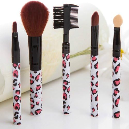 Keeneya® Leopard Print Professinal 5 Pieces Cosmetic Makeup Brush Set for Beautify