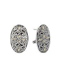 925 Silver Filigree Swirl Earrings with 18k Gold Accents