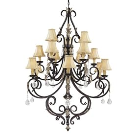 Minka Lavery Bellasera 779-301 Large 15-LT 600w (58"H x 42"W) Chandelier in Castlewood Walnut