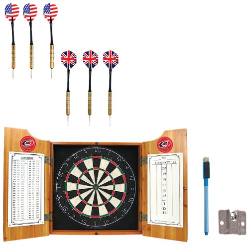 NHL Carolina Hurricanes dart cabinet includes Darts and Board