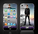 iPod Touch 4G Justin Bieber Never Say Never Movie #3 Vinyl Skin kit fits 4th generation iPod apple iTouch decal cover Skins My World 2.0
