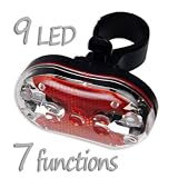 Ultra-Visible 9 LED Bike Taillight Personal Safety Flasher - Visible 2500 Feet