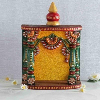IGP Kundan Work Wooden Temple