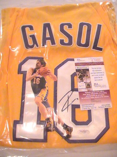 PAU GASOL SIGNED AUTOGRAPHED JERSEY LOS ANGELES LAKERS JSA