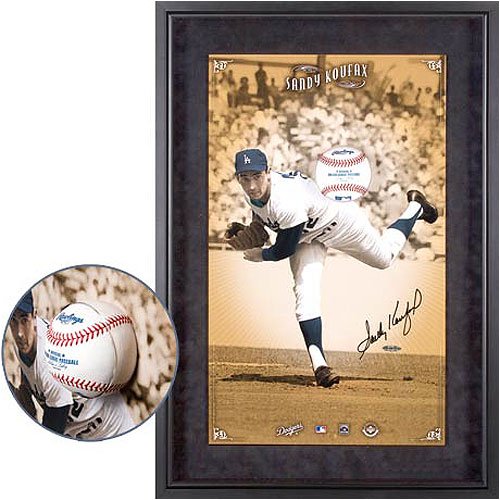 Los Angeles Dodgers Sandy Koufax Autographed Breaking Through Display Piece, Framed (UDA)