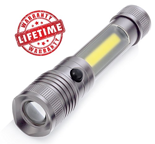 LED FLASHLIGHT – Super Bright CREE 3-in-1 Work Light Lantern {Holster + Batteries Included!} STRONG MAGNETIC Base I Emergency Car Red Flashing I High Power Lumen Torch I BEST TOP GIFTS for men women!!