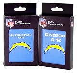 NFL San Diego Chargers Multiplication and Division Flash Cards