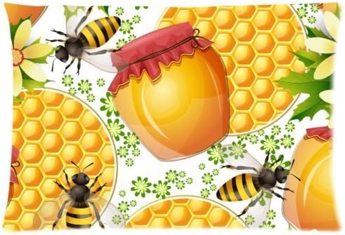 Custom It honey bees Rectangular Decorative Cotton polyester Pillow Case Cushion Cover 20x30 inch(one side)