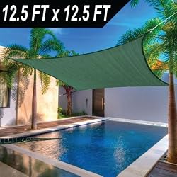 12 x 12' FT Feet Square UV Heavy Duty Sun Shade Sail Patio Cover Green Canopy