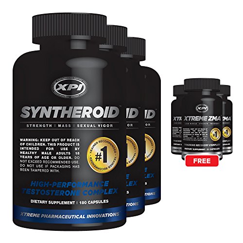 Syntheroid 3 Pack and 3 Free Xtreme ZMA 21 - Weight Loss for Men - Build Lean Muscle Mass Syntheroid 3 Pack and 3 Free Xtreme ZMA 21 - Weight Loss for Men - Build Lean Muscle Mass