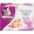 Whiskas Purrfectly Fish Variety Pack (4-with Salmon, 3-with Snapper, 3-with Shrimp) Food for Cats, 10-Count Packages (Pack of 4)