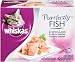 Whiskas Purrfectly Fish Variety Pack (4-with Salmon, 3-with Snapper, 3-with Shrimp) Food for Cats, 10-Count Packages (Pack of 4)