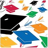 Creative Converting Party Creations Big Value 100 Count 2-Ply Beverage Napkins, Grad Cap Toss