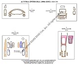Acura Integra 94-01 - 33 pieces - Pink Carbon Fiber Dash Trim Kit a Wood Carbon and Aluminum