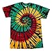 Colortone Adult Swirl Tie Dye Tee, Rasta Web, Large
