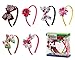 Bundle Monster 6pc Cute Handmade Grosgrain Ribbon Bows Girl Hair Headbands - Assorted Mix Lot Set